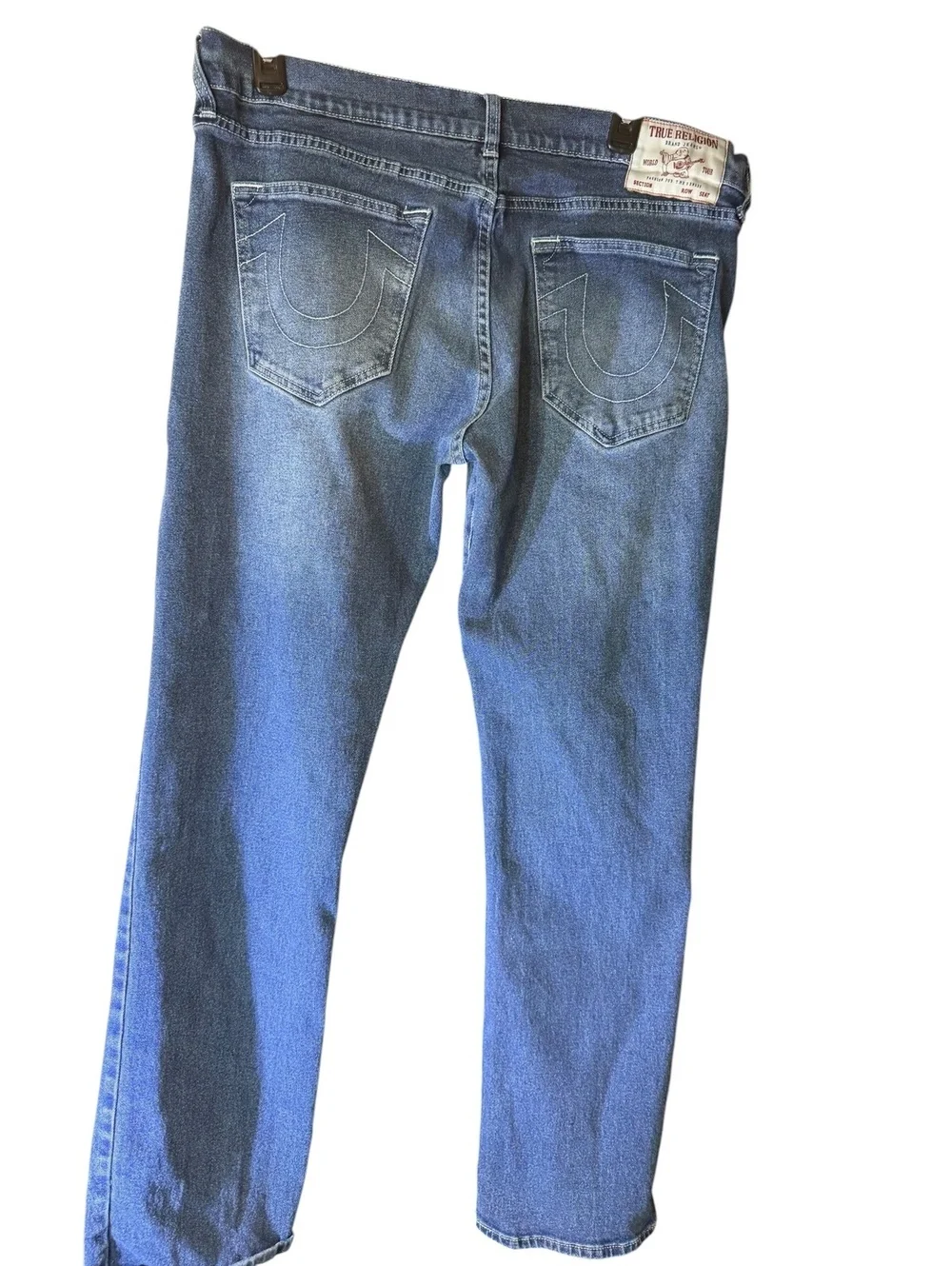 True Religion Ricky Relaxed Straight Jeans Men's Size 36 Blue Denim Actual 40x32